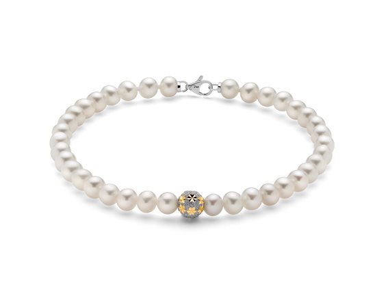 Bracciale Miluna Donna BRACC. PERLE BOULE E FANTASIA in Oro bianco Perla PBR3058V - PBR3058V